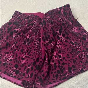 lululemon athletica Magenta and Black Patterned Shorts